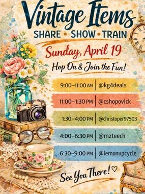 @cshopovick CAROLYN’S VINTAGE TRAIN SHARE SHOW Sun 4/19 11-1:30 EST